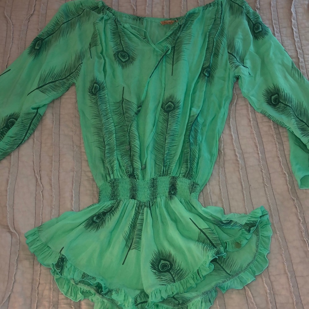 Khush peacock print romper
